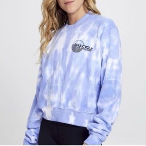 SoulCycle Purple and White Tie-Dye Crewneck